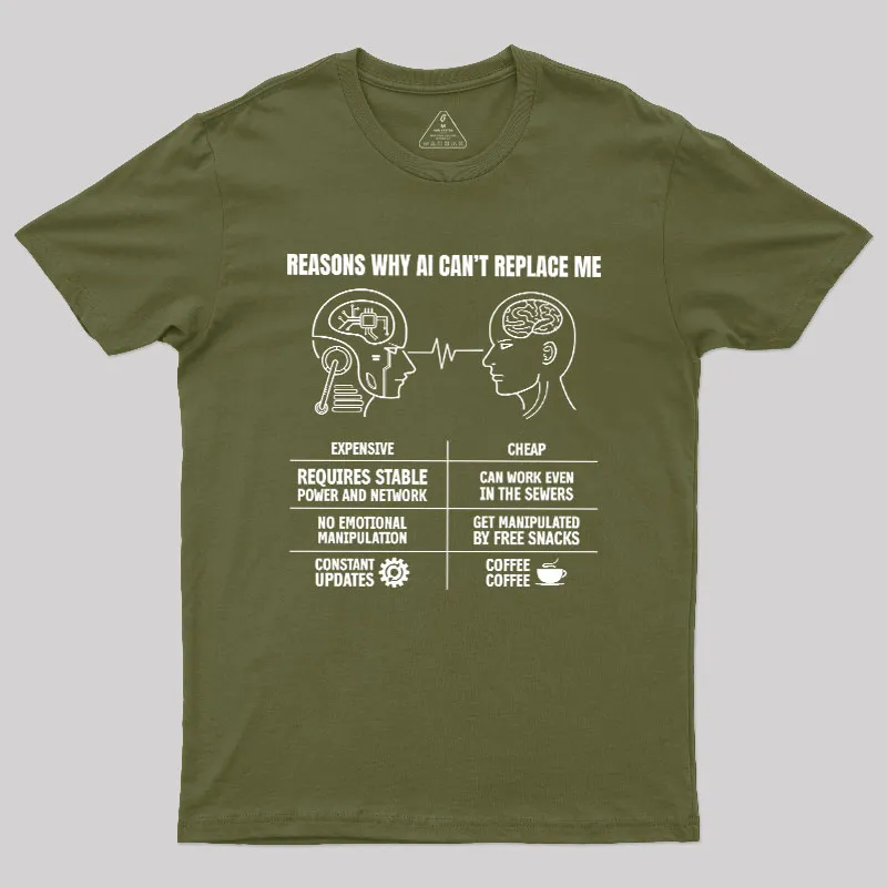 Reasons Why Ai Cant Replace Me Geek T-Shirt - Image 3
