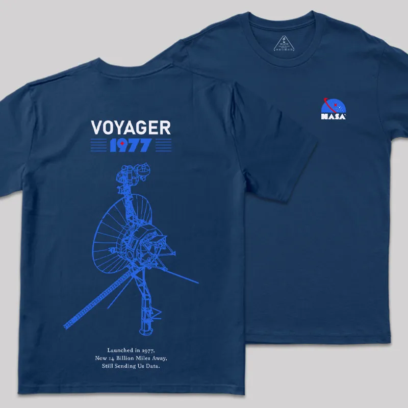 VOYAGER 1977 Front and Back Printed Geek T-Shirt - Image 3