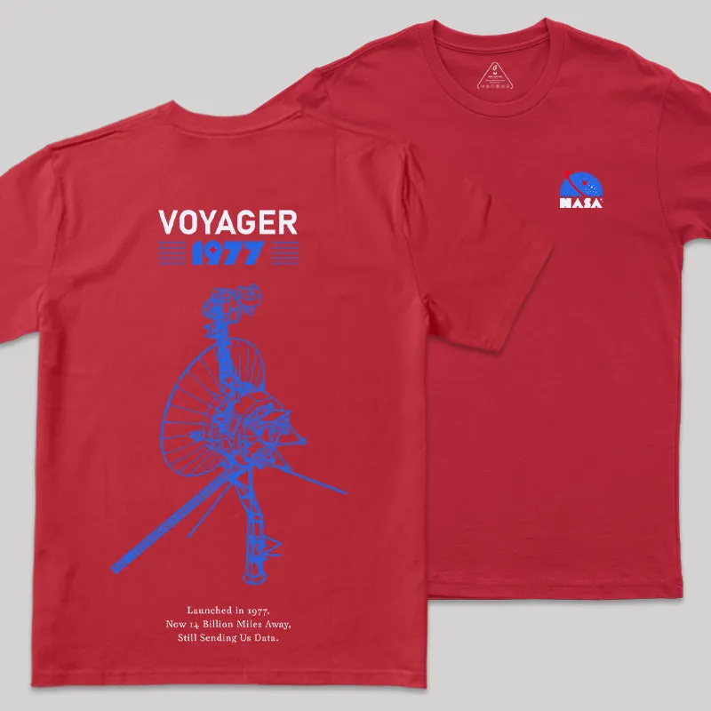 VOYAGER 1977 Front and Back Printed Geek T-Shirt - Image 8