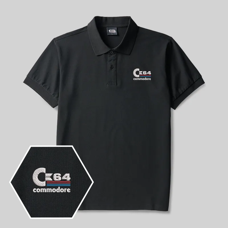 Commodore 64 Geek Embroidered Polo Shirt