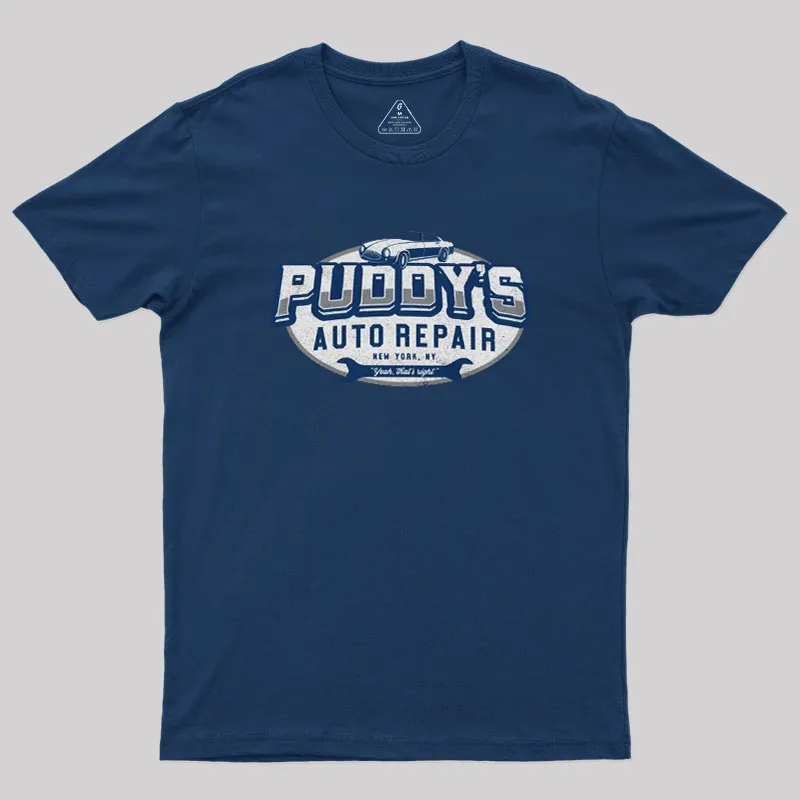 Alternative view of Puddy's Auto Repair Seinfeld Geek T-Shirt