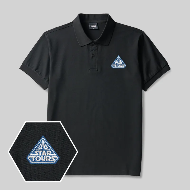 Star Tours Geek Embroidered Polo Shirts