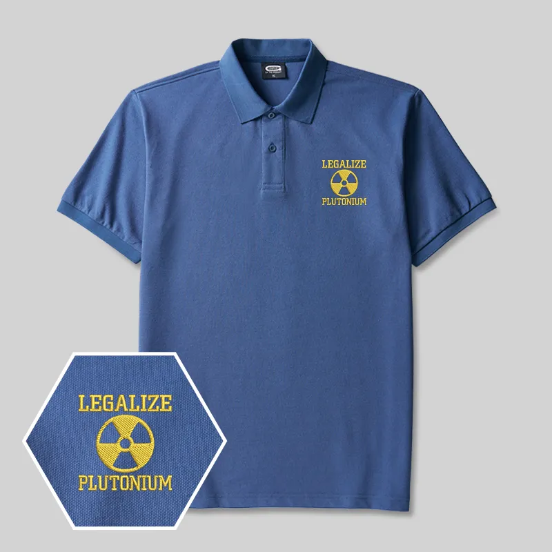 Alternative view of Legalize Plutonium Geek Embroidered Polo Shirts