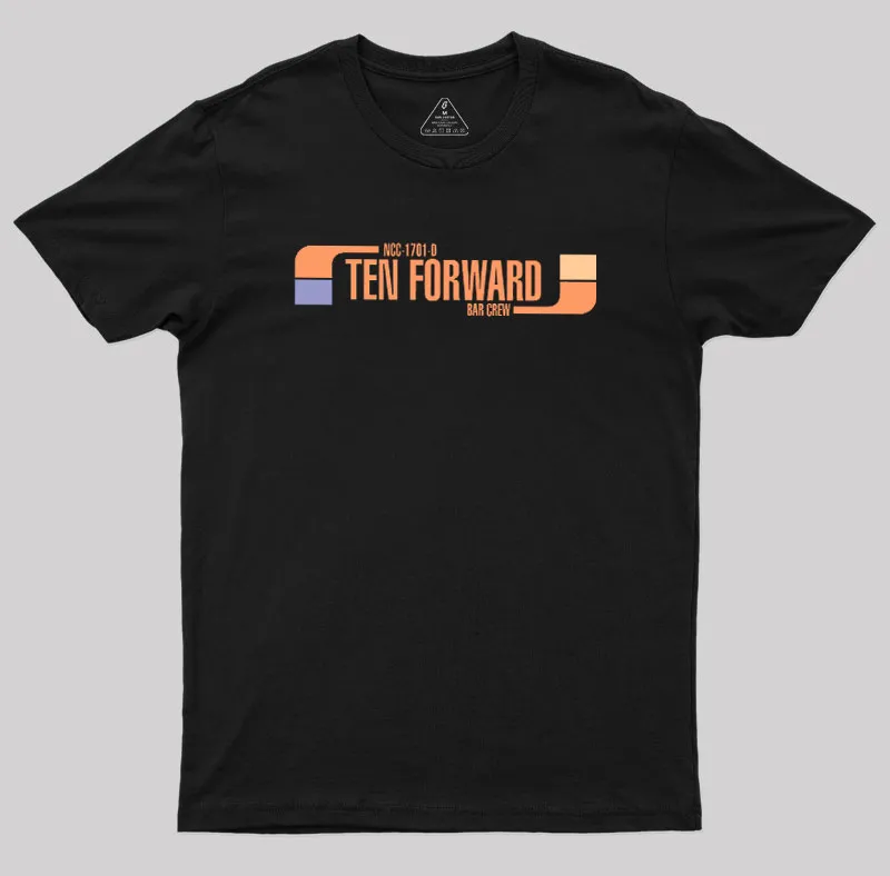 Ten Forward Bar Crew Scifi Spacecraft Geek T-Shirt