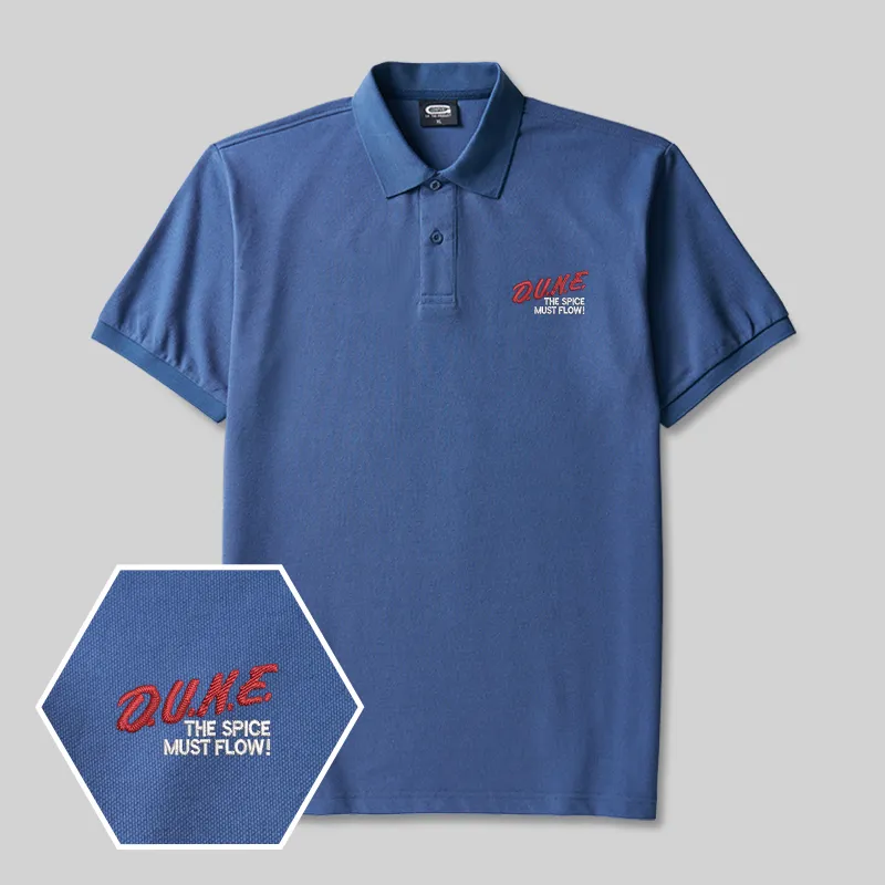 Alternative view of The Spice Must Flow Geek Embroidered Polo Shirts
