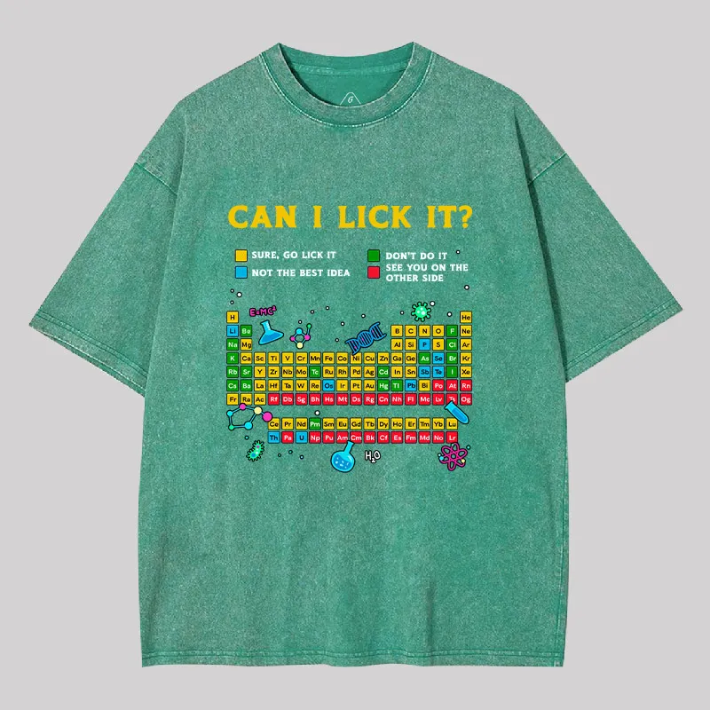 Can I Lick It Periodic Table Geek Washed T-shirt - Image 8