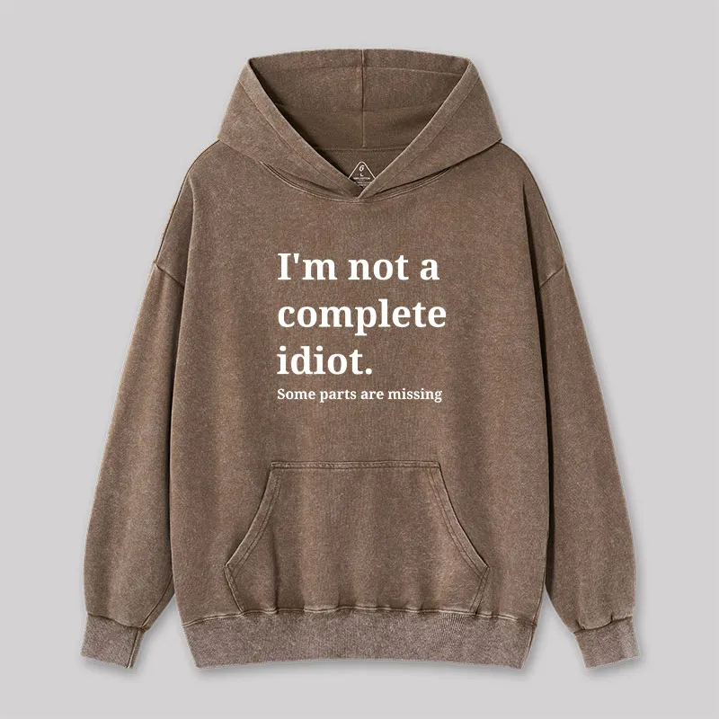 Funny Idiot Washed Hoodie - Image 3