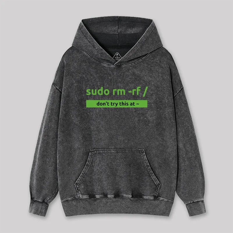 Sudo Linux Programming Command Washed Hoodie