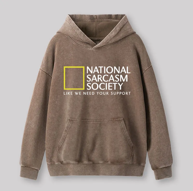 Alternative view of National Sarcasm Society Washed Hoodie