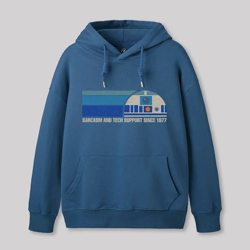 Alternative view of Providing Sarcasm and Tech Support Since 1977 Geek Hoodie