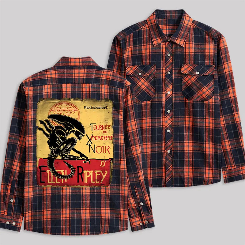Tour of the Xenomorph Plaid Flannel Shirt - Image 5