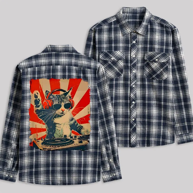 DJ Catnip Revolution Plaid Flannel Shirt - Image 4