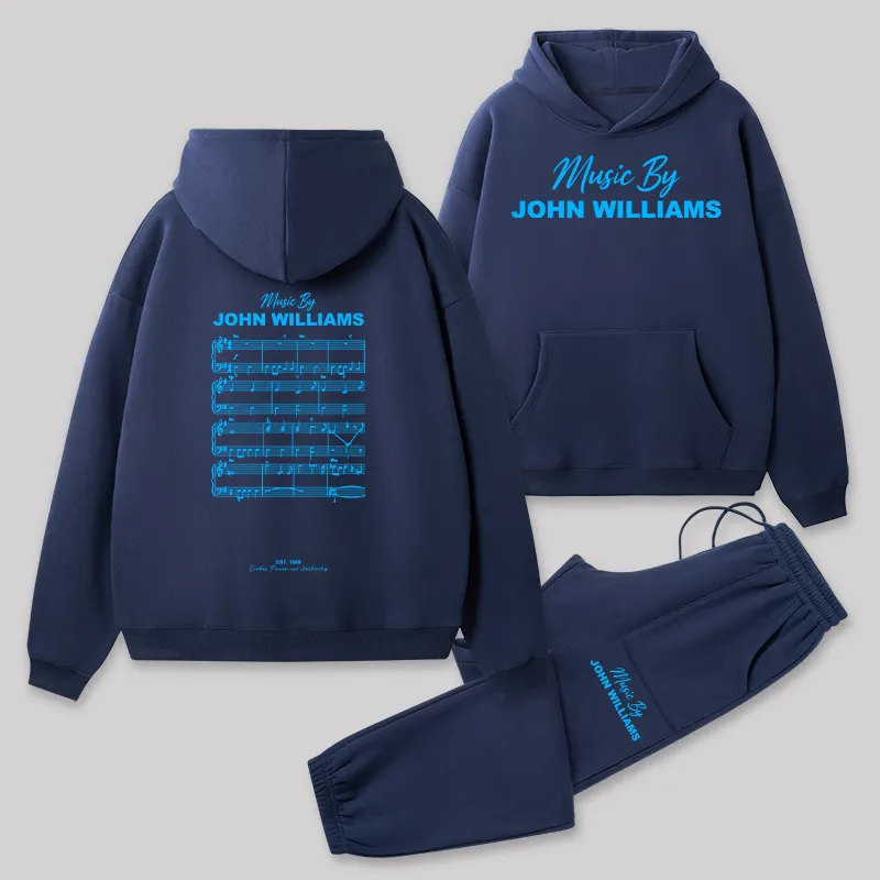 Alternative view of Music by John Williams Front and Back Printed Geek Fleece Hoodie Set