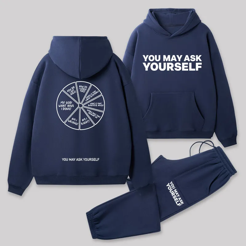 Alternative view of You May Ask Yourself Front and Back Printed Geek Fleece Hoodie Set