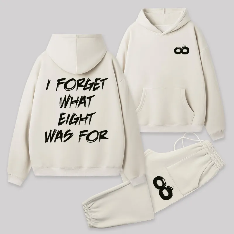 I FORGET WHAT EIGHT WAS FOR Front and Back Printed Geek Fleece Hoodie Set - Image 3