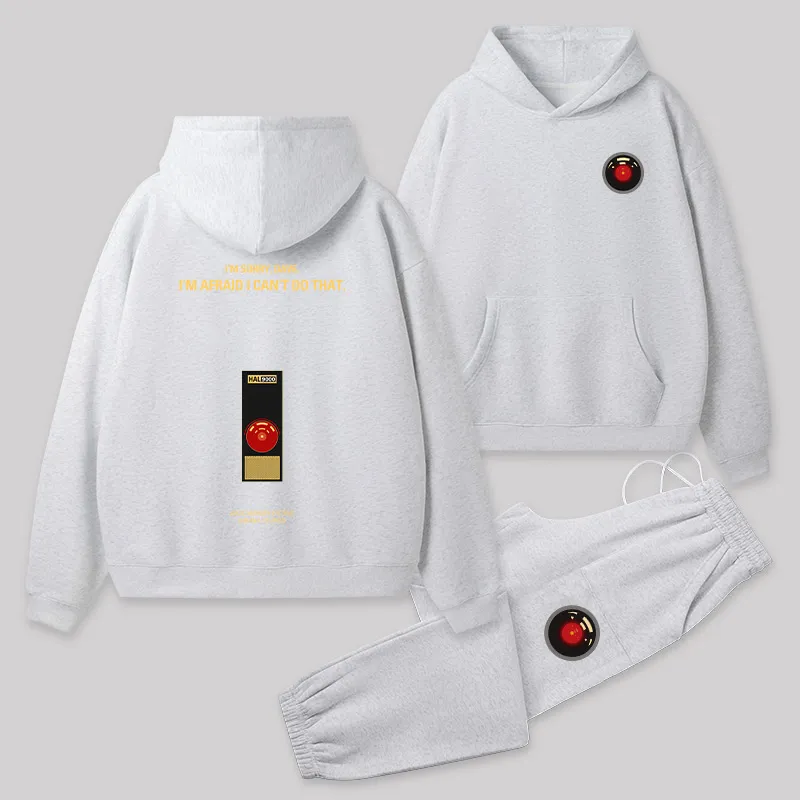 I'm Afraid I Can't Do That Front and Back Printed Geek Fleece Hoodie Set - Image 4