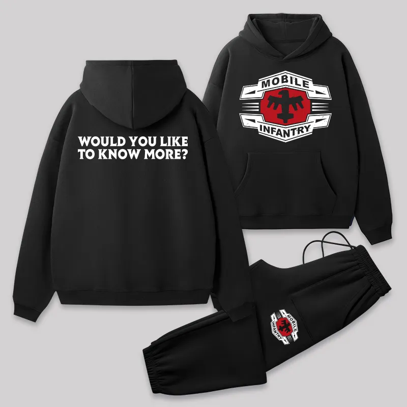 Scifi Space Recruit Front and Back Printed Geek Fleece Hoodie Set