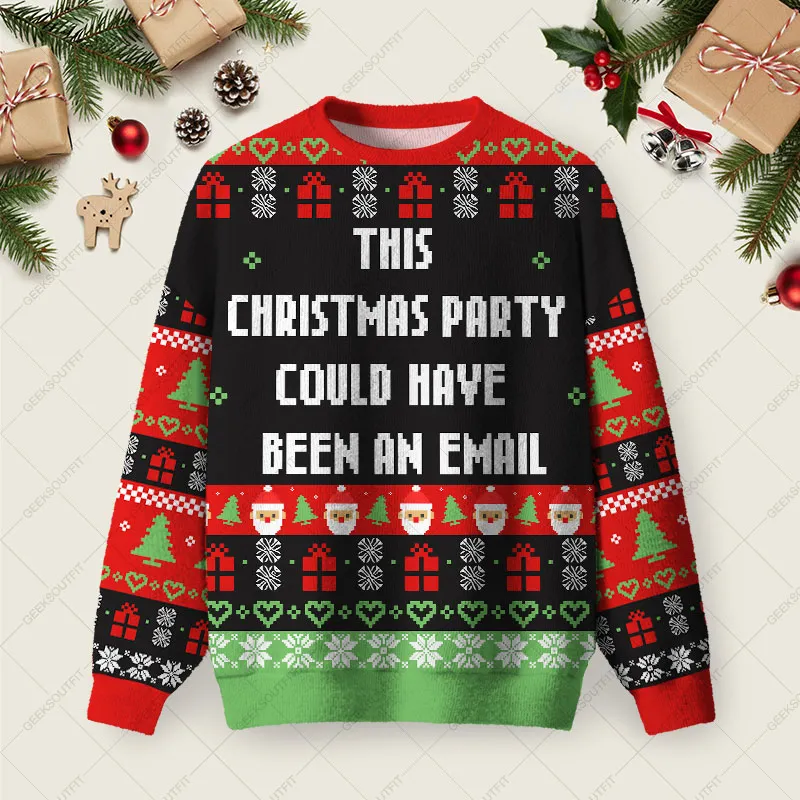 This Christmas Party Ugly Christmas Fuzzy Fleece Sweatshirt