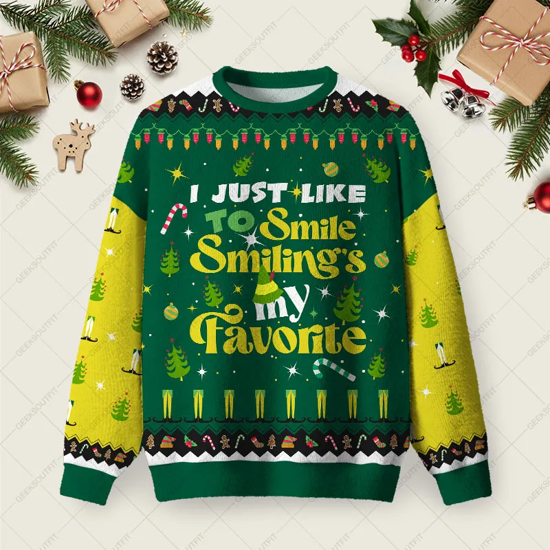 I Just Like To Smile Ugly Christmas Sweater Sweatshirt