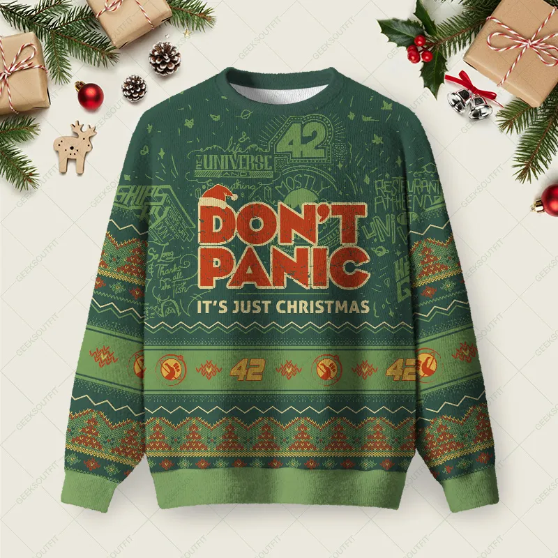 Galactic Christmas Guide Ugly Christmas Fuzzy Fleece Sweatshirt
