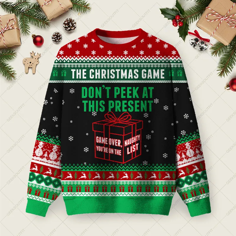 The Christmas Game Ugly Christmas Fuzzy Fleece Sweatshirt