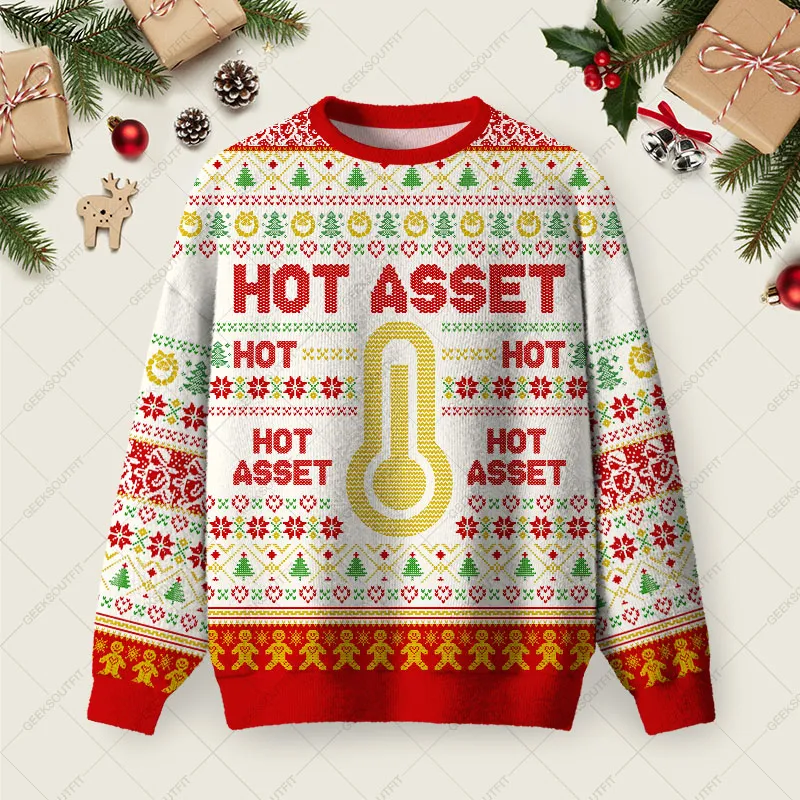 HOT ASSET Ugly Christmas Fuzzy Fleece Sweatshirt