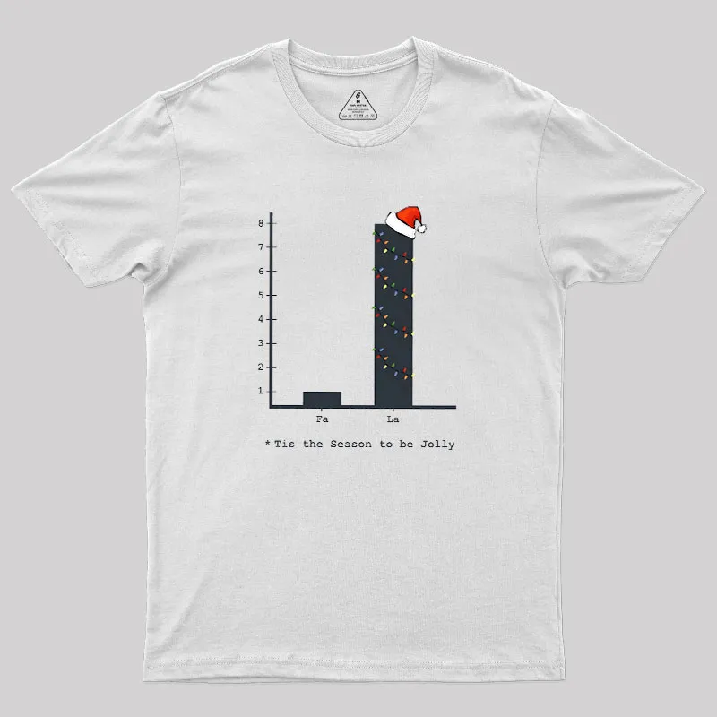 Christmas Carol Math Bar Graph Baseball ¾ Geek T-Shirt