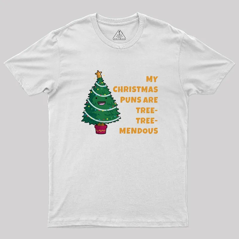 Tree-Mendous Christmas Pun Geek T-Shirt - Image 8