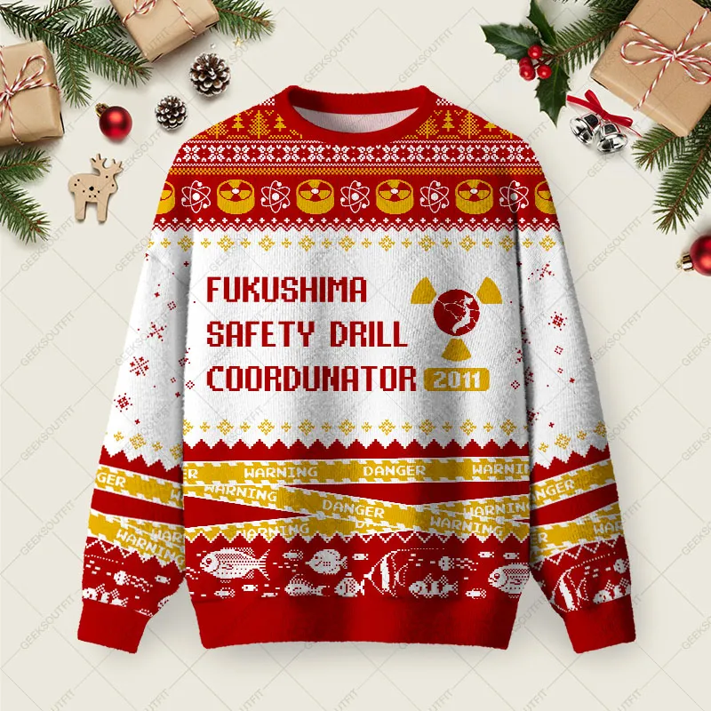 Fukushima Ugly Christmas Fuzzy Fleece Sweatshirt