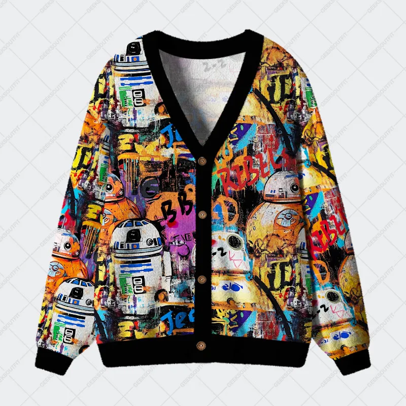 Graffiti Street Art David Geek Ugly Cardigan Sweaters