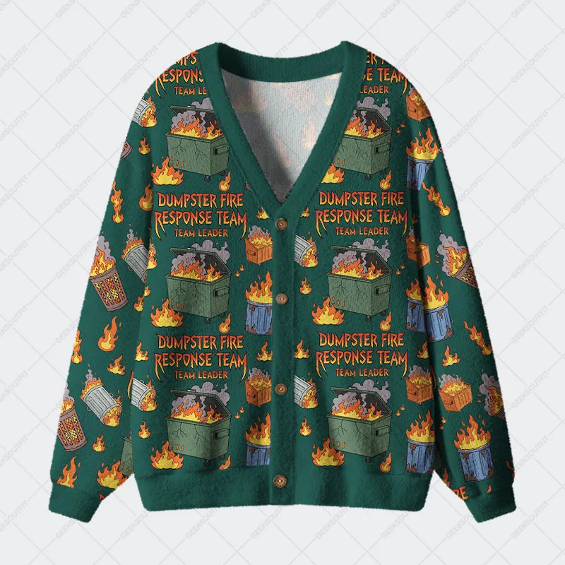 Chaos Commander Green Geek Ugly Cardigan Sweaters