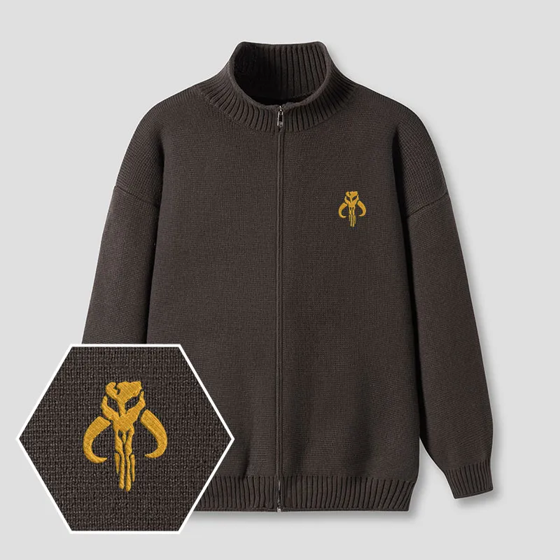 Mythosaur Embroidered Full‑Zip Cardigan - Image 3