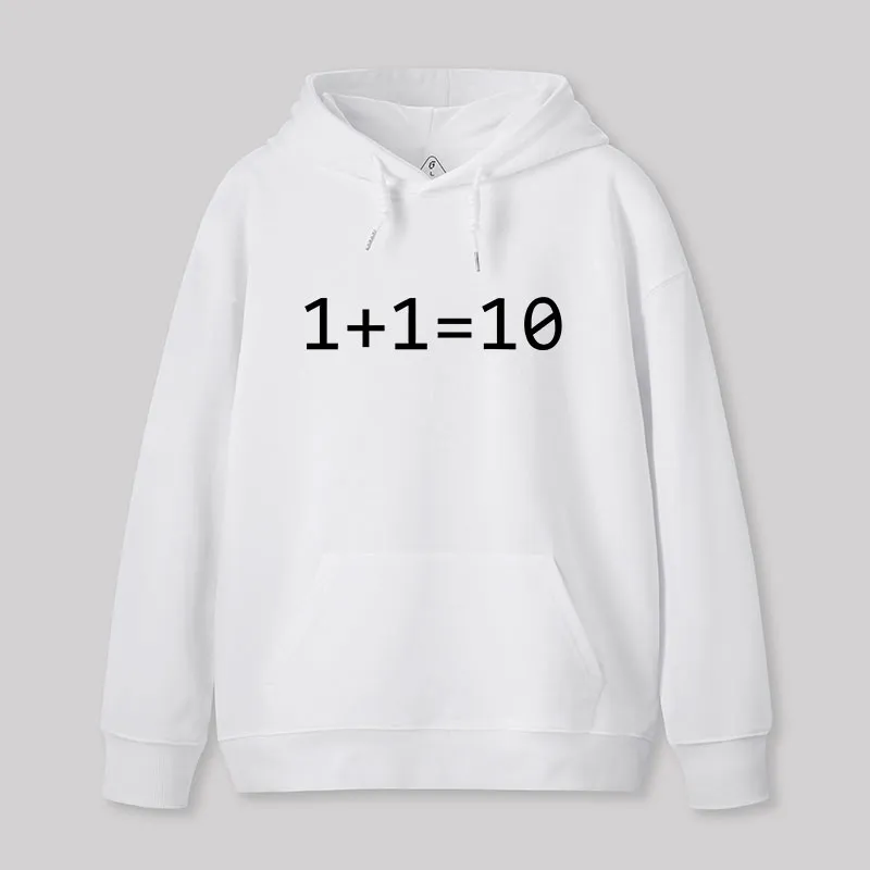 1 Plus 1 Equal 10 Binary Geek Hoodie - Image 5