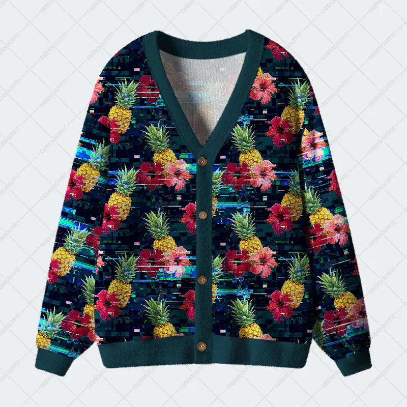 Tropic Glitch Geek Ugly Cardigan Sweaters