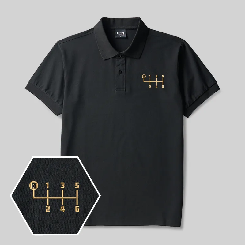 Manual Elegance Geek Embroidered Polo Shirts