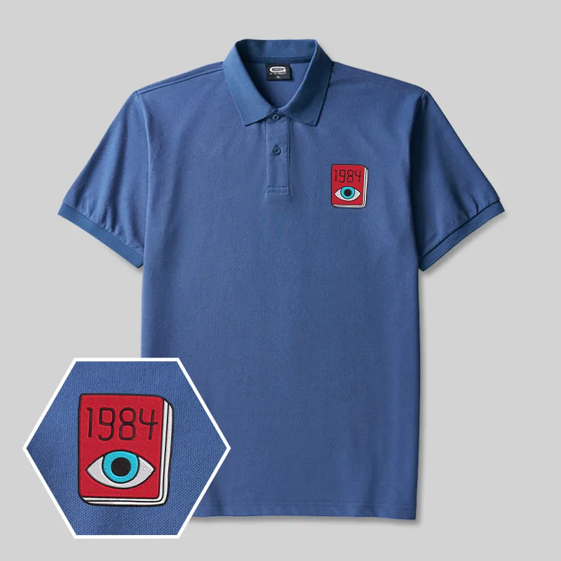 Alternative view of 1984 Eye Geek Embroidered Polo Shirts