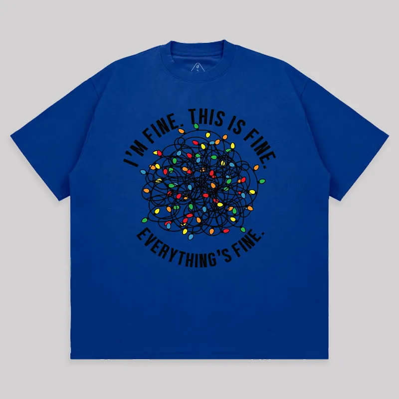 I am Fine Unisex Oversized T-shirt - Image 3