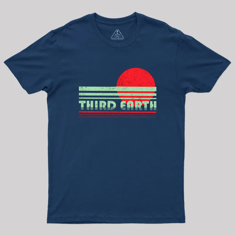 Third Earth Retro Fantasy Sunset Geek T-Shirt - Image 2
