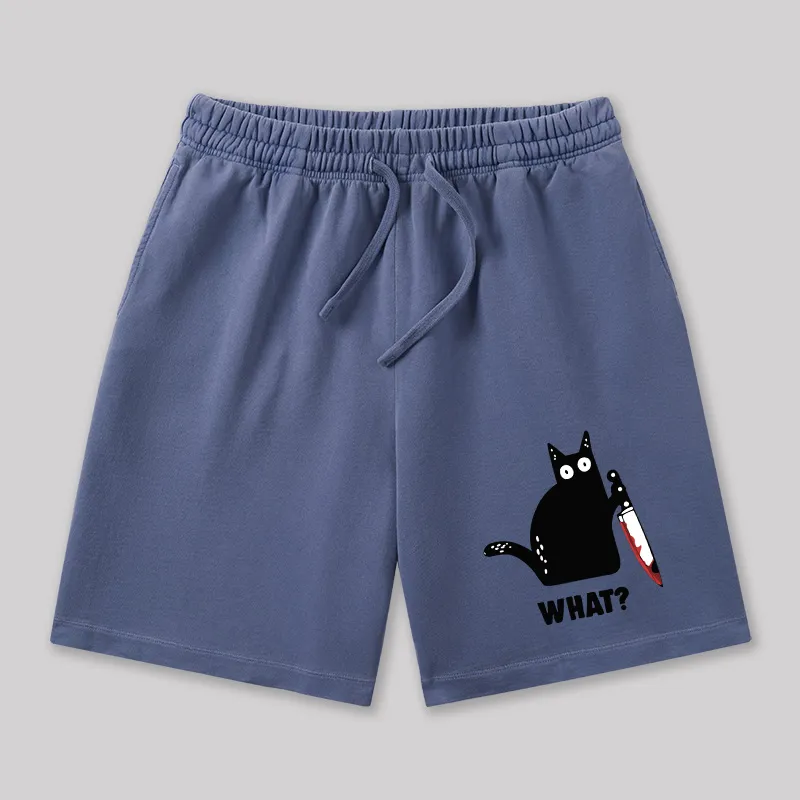 What Funny Cat Geeky Washed Shorts - Image 5