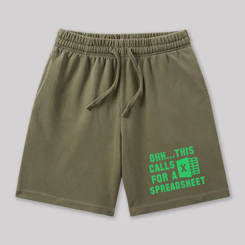 Ohh This Calls for a Spreadsheet Geeky Washed Shorts - Image 4