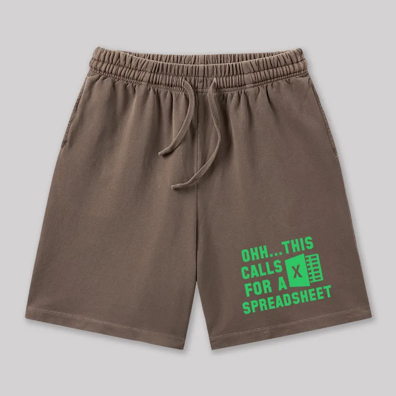 Ohh This Calls for a Spreadsheet Geeky Washed Shorts - Image 7