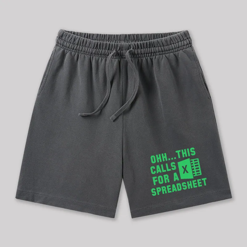 Ohh This Calls for a Spreadsheet Geeky Washed Shorts - Image 3