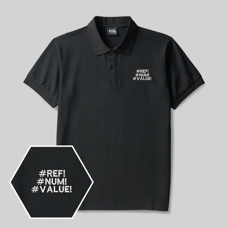 Excel Humor Geek Embroidered Polo Shirts