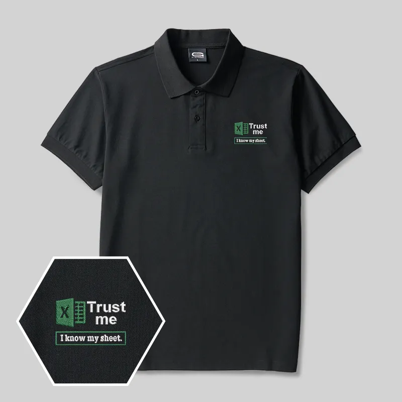 Trust Me Geek Embroidered Polo Shirts