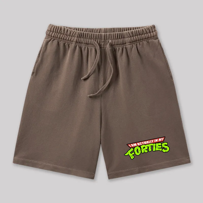 I Am Actually In My Forties Geeky Washed Shorts - Image 7