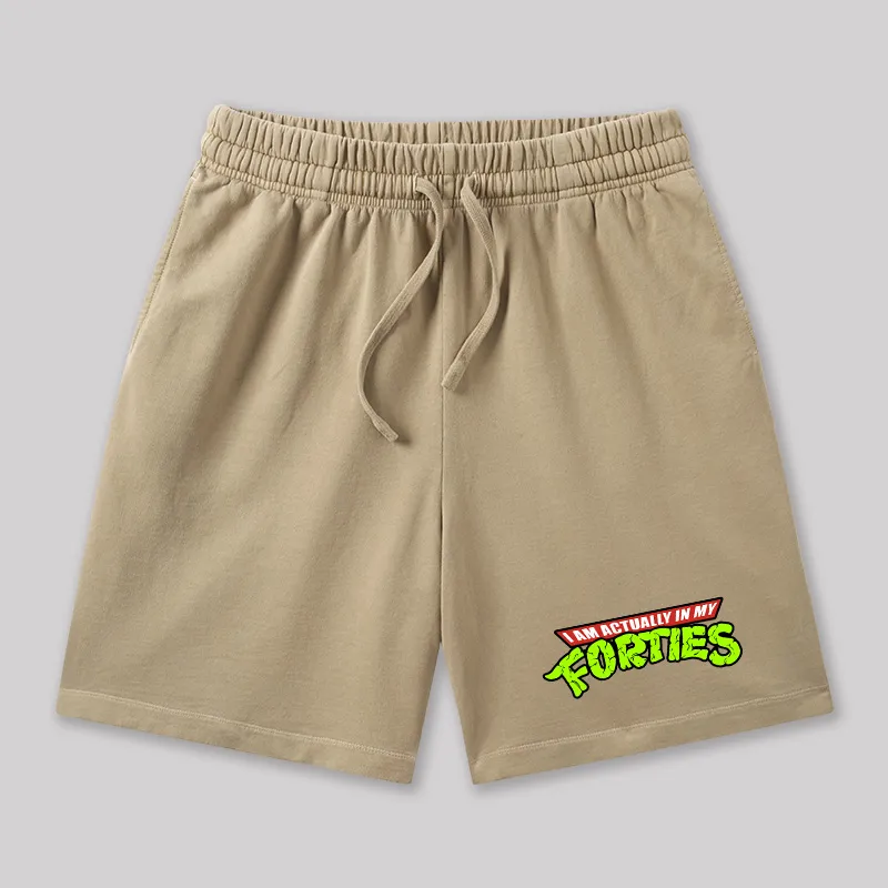 I Am Actually In My Forties Geeky Washed Shorts - Image 8