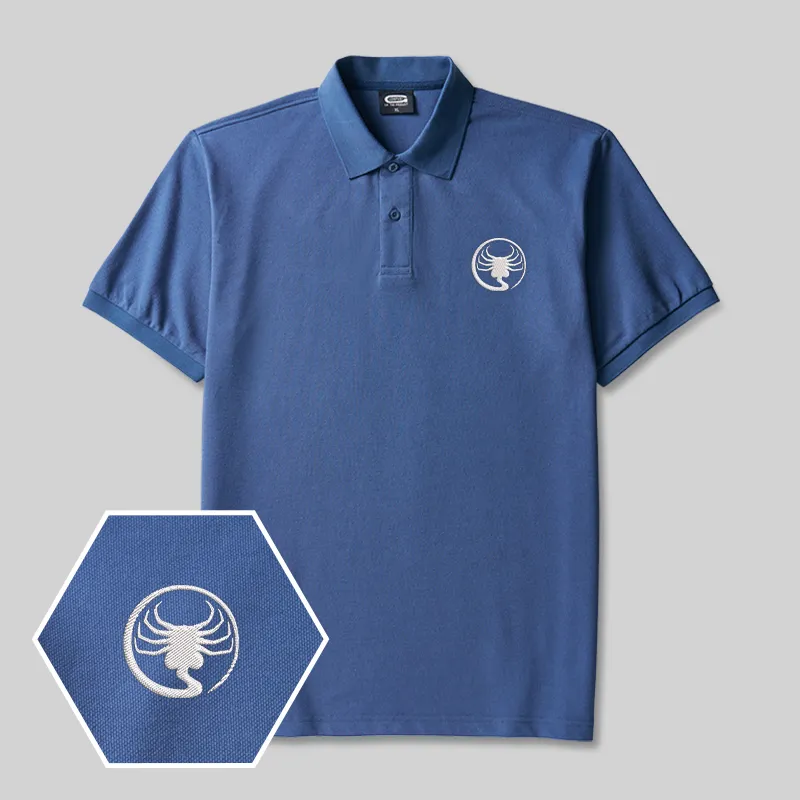 Alternative view of Facehugger Geek Embroidered Polo Shirts