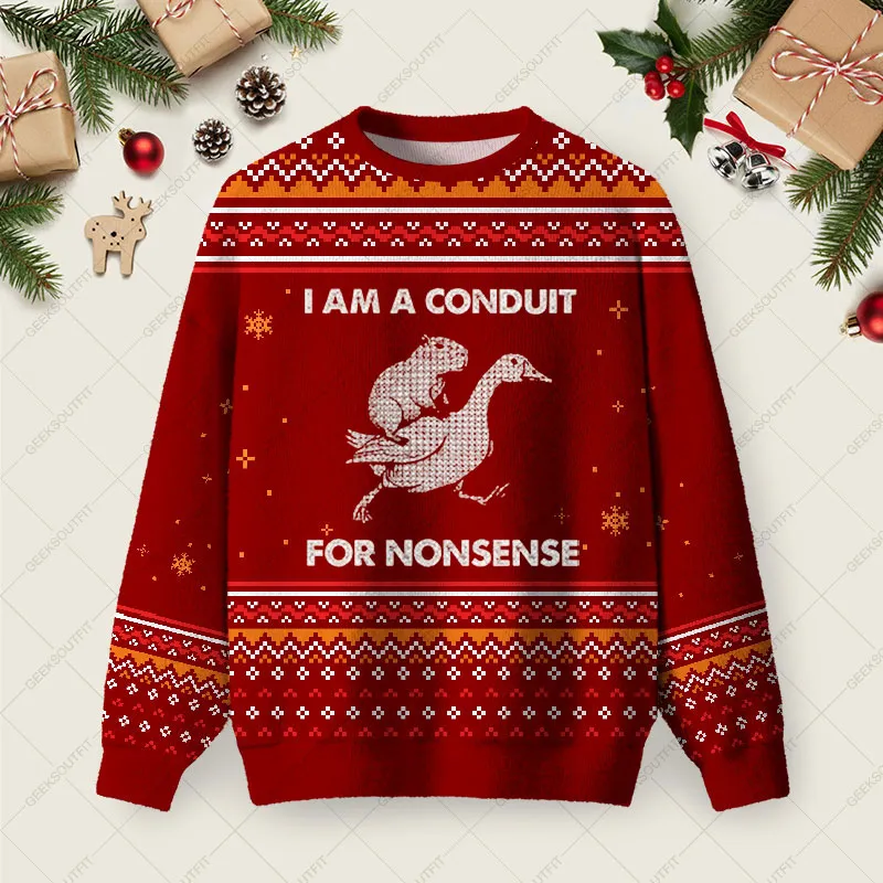 For Nonsense Ugly Christmas Fuzzy Fleece Sweatshirt