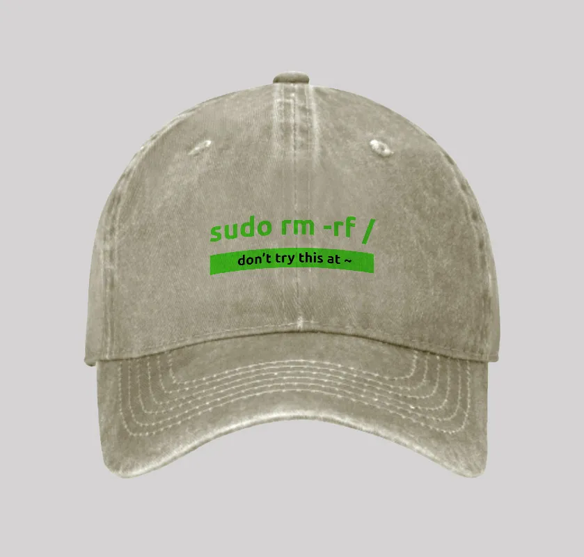 Sudo Linux Programming Command Geek Washed Vintage Baseball Cap - Image 5