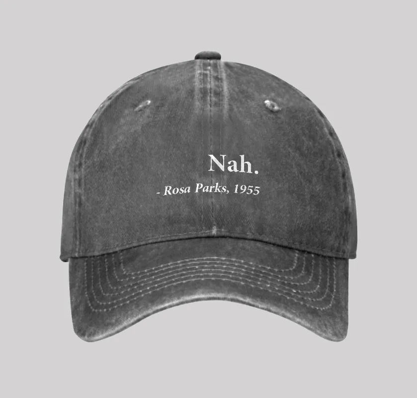 Alternative view of Nah Rosa Parks Quote Geek Washed Vintage Baseball Cap